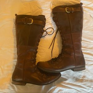 Knee high combat boots timberland size 10